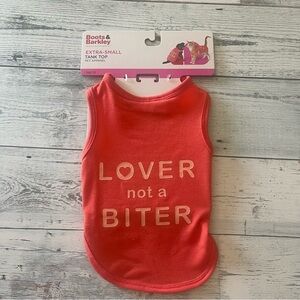 Boots & Barkley Pet Extra Small “Lover Not A Biter” Tank Top Dog/Cat NEW